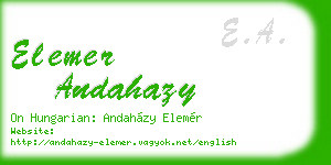 elemer andahazy business card