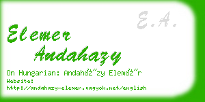 elemer andahazy business card